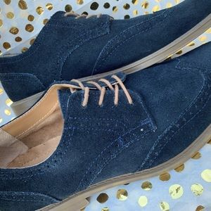 Calvin Klein Dark Navy Suede Oxfords